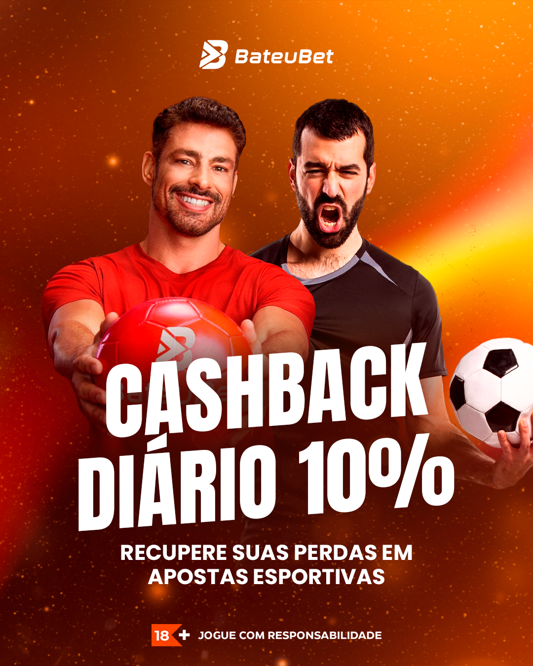 Bateu Bet oferece 10% de cashback em apostas esportivas todos os dias! Jogue com segurança e recupere parte do seu saldo automaticamente.