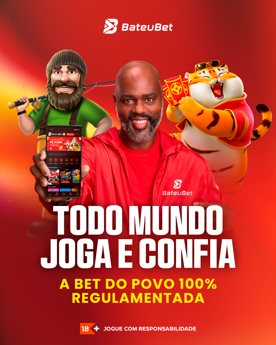 Jogos populares como Fortune Tiger e Fortune Rabbit disponíveis no Bateu Bet Casino.