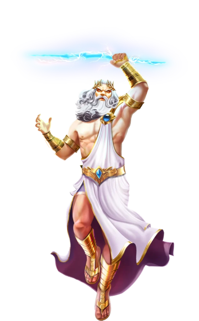 Imagem do Gates of Olympus na Bateu Bet, um dos slots online mais jogados, com Zeus ativando multiplicadores surpresa e grandes prêmios.